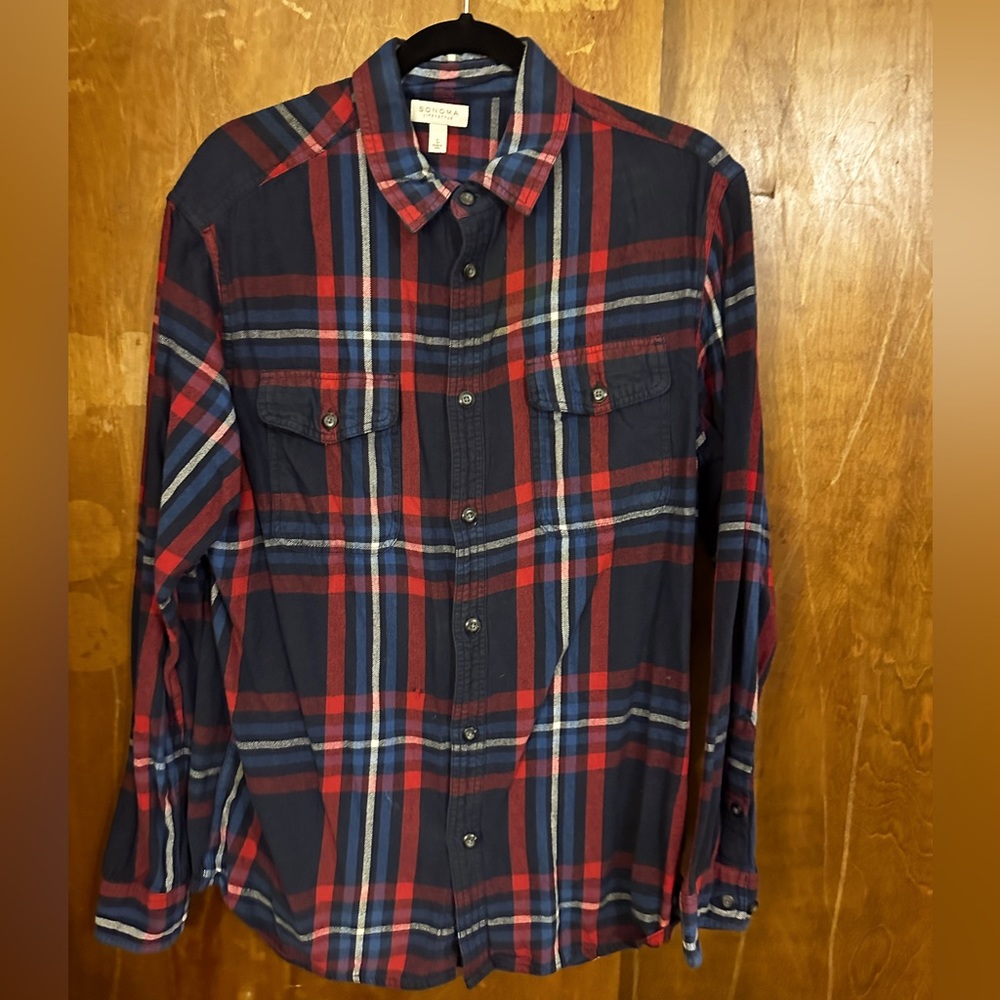 Blue and red flannel